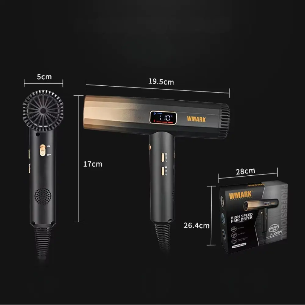 Secador de pelo profesional Wmark NG-9106 con motor digital - Protege tu cabello y reduce el tiempo de secado