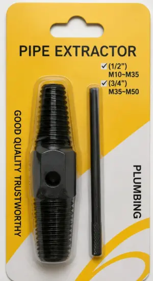 Set x3 Llave extractor de tubos y conexiones roscadas dañadas - Retira piezas oxidadas en instalaciones hidráulicas rápidamente