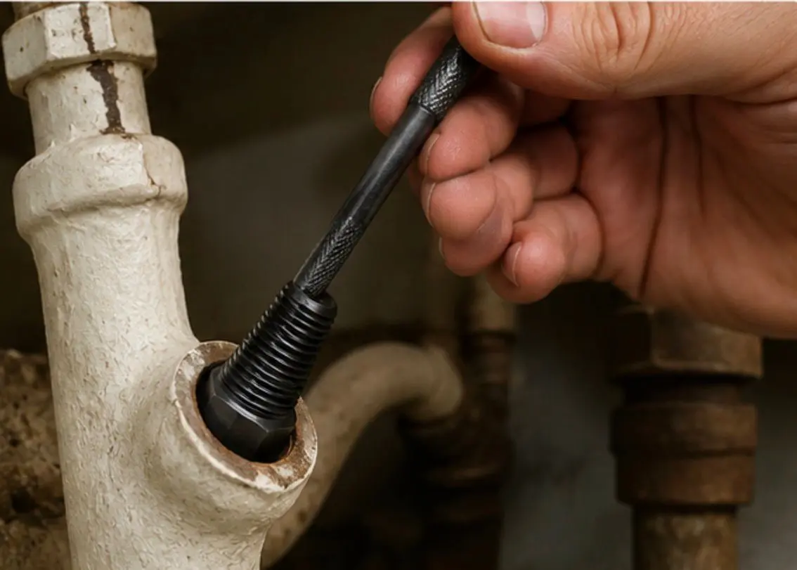 Set x3 Llave extractor de tubos y conexiones roscadas dañadas - Retira piezas oxidadas en instalaciones hidráulicas rápidamente