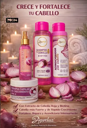 Kit Crecimiento Capilar con Cebolla Romero y Biotina - Revitaliza tu cabello desde la raíz
