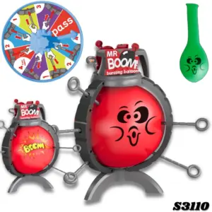 Juego de Mesa Balón Globo Que Explota con Ruleta y Pasadores - Garantiza risas y suspenso en tus reuniones familiares y fiestas infantiles