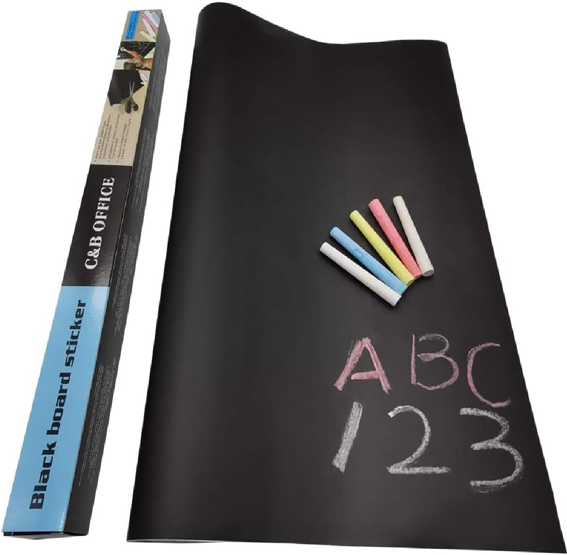 Papel de Pizarrón Adhesivo 2Mx45Cm Recortable - Convierte superficies lisas en pizarras reutilizables al instante
