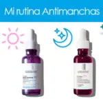 Kit de dos sérums faciales La Roche Posay en envases de vidrio con gotero, para rutina antimanchas de día con niacinamida y de noche con retinol.