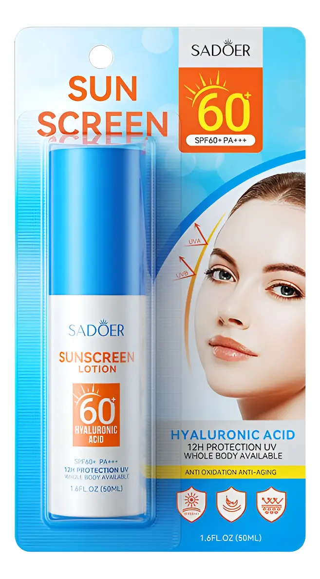 Set x2 Protector solar facial y corporal con ácido hialurónico FPS 60 - hidrata tu piel profundamente mientras previene el envejecimiento