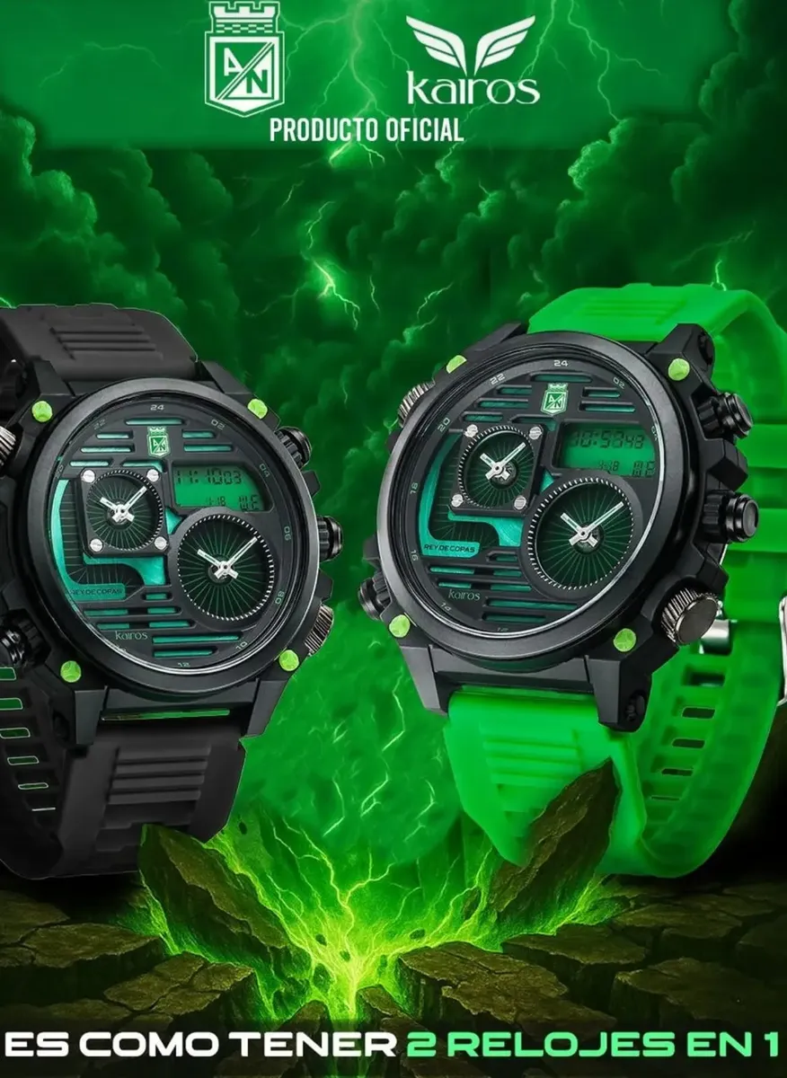 Reloj Cronógrafo Atlético Nacional Kairos Edición Especial - Demuestra tu pasión verdolaga todos los días