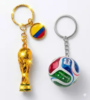 Combo de llaveros de copa y balón de fútbol - Demuestra tu pasión deportiva todos los días