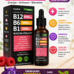 Nusava Vitamina B Complex Líquido Sabor Frambuesa Set x2 - Recupera la energía diaria y mejora tu enfoque mental - Imagen 3