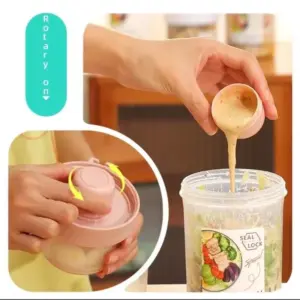 Set Taza doble con cuchara para cereales y yogur - Transporta tus alimentos frescos sin derrames