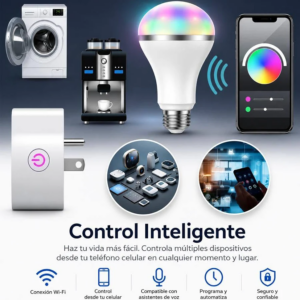 Enchufe Inteligente Wi-Fi con Luz RGB y Control Remoto - Automatiza tus electrodomésticos desde el teléfono
