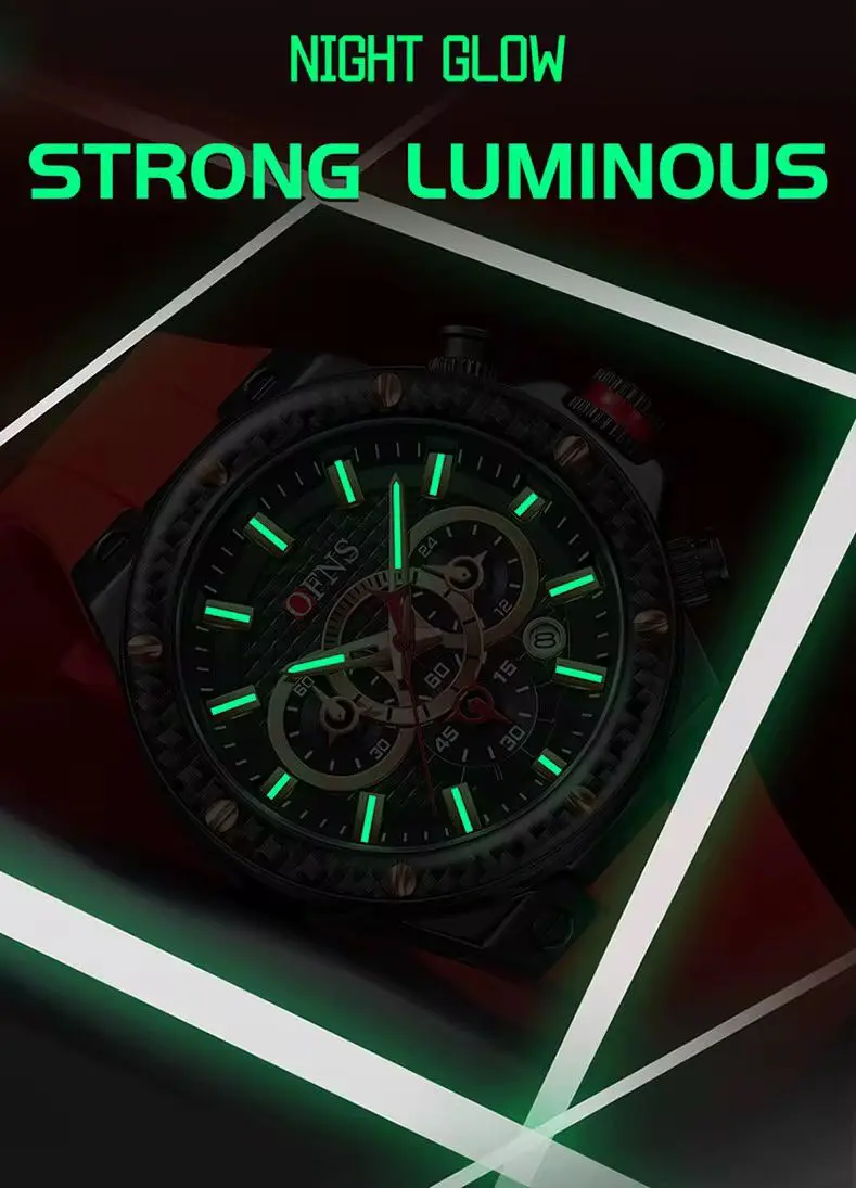 Reloj Deportivo Hombre Ofns con Cronógrafo y Correa de Silicona - Resalta tu estilo masculino con comodidad en cada actividad diaria