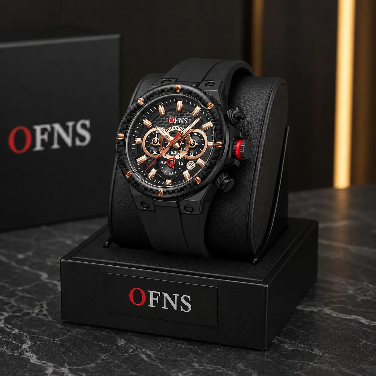 Reloj Deportivo Hombre Ofns con Cronógrafo y Correa de Silicona - Resalta tu estilo masculino con comodidad en cada actividad diaria