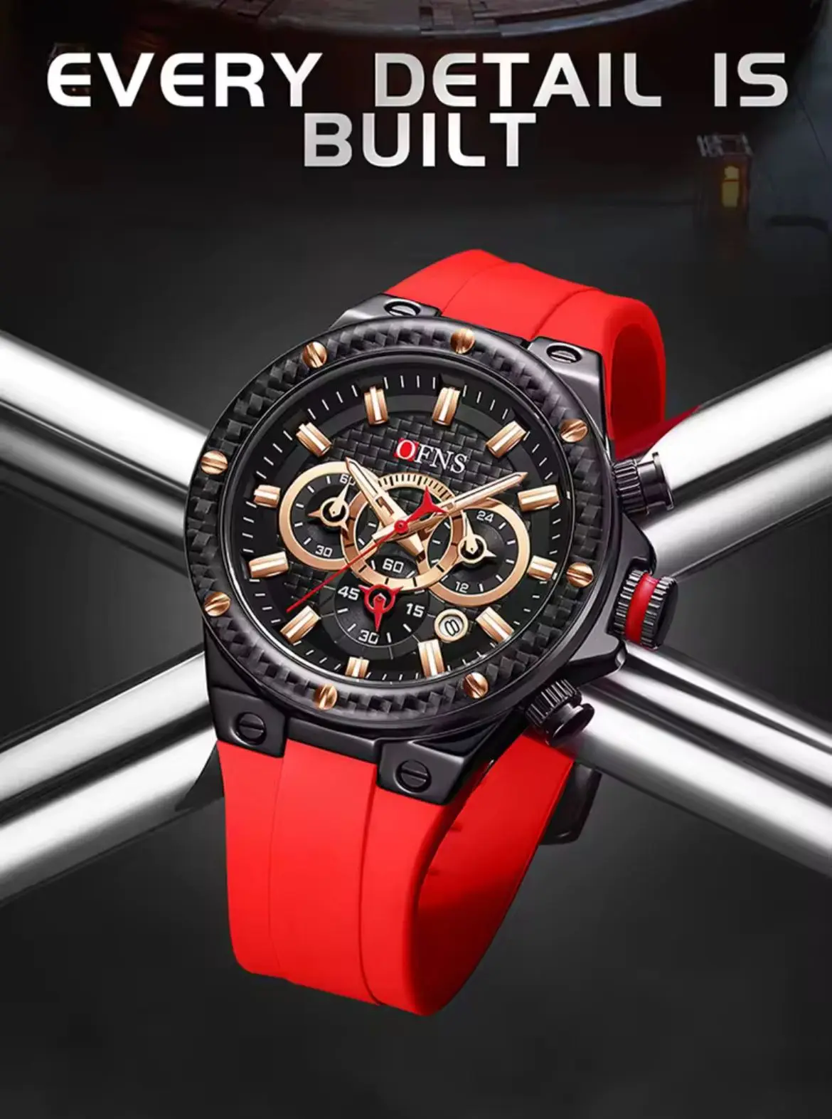 Reloj Deportivo Hombre Ofns con Cronógrafo y Correa de Silicona - Resalta tu estilo masculino con comodidad en cada actividad diaria