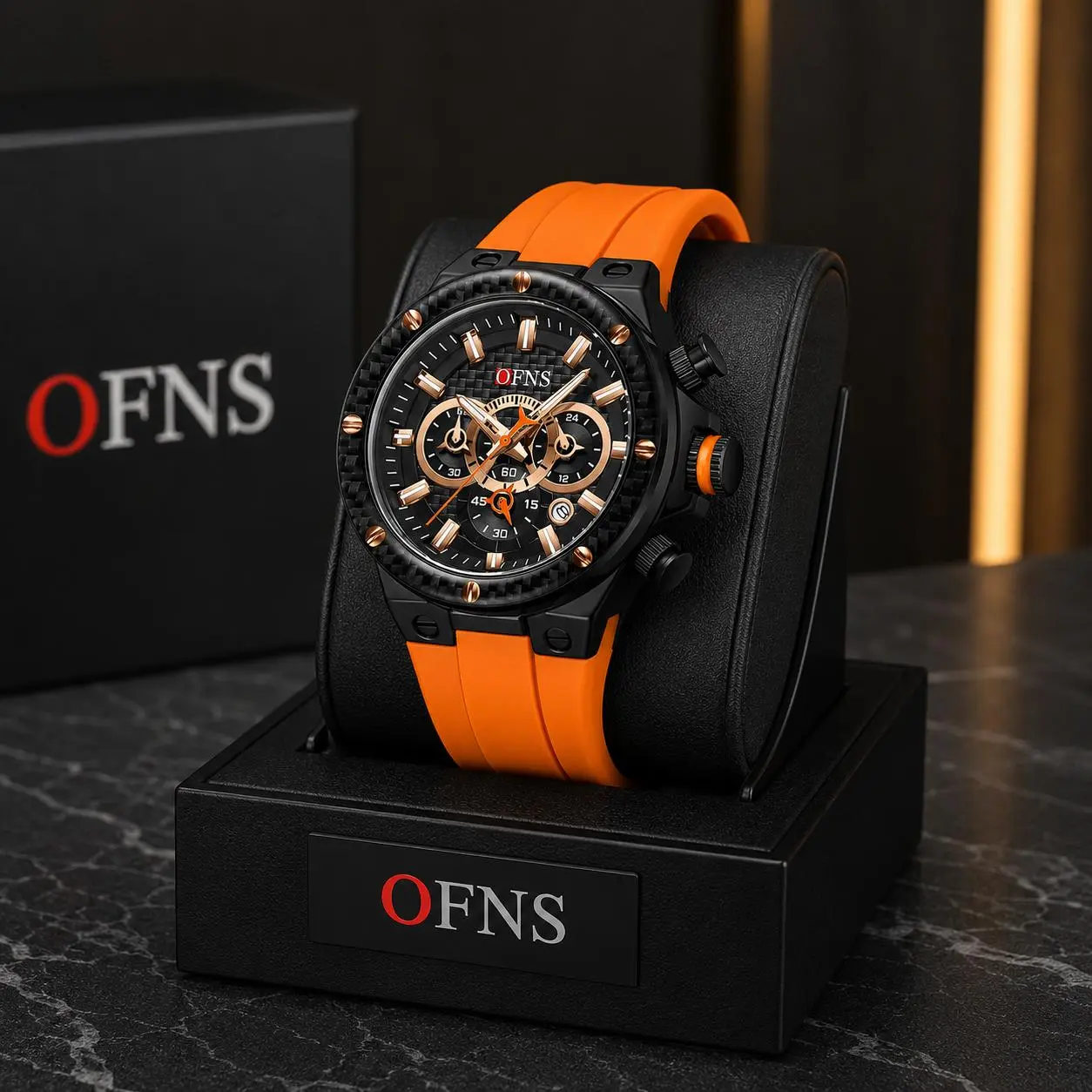 Reloj Deportivo Hombre Ofns con Cronógrafo y Correa de Silicona - Resalta tu estilo masculino con comodidad en cada actividad diaria