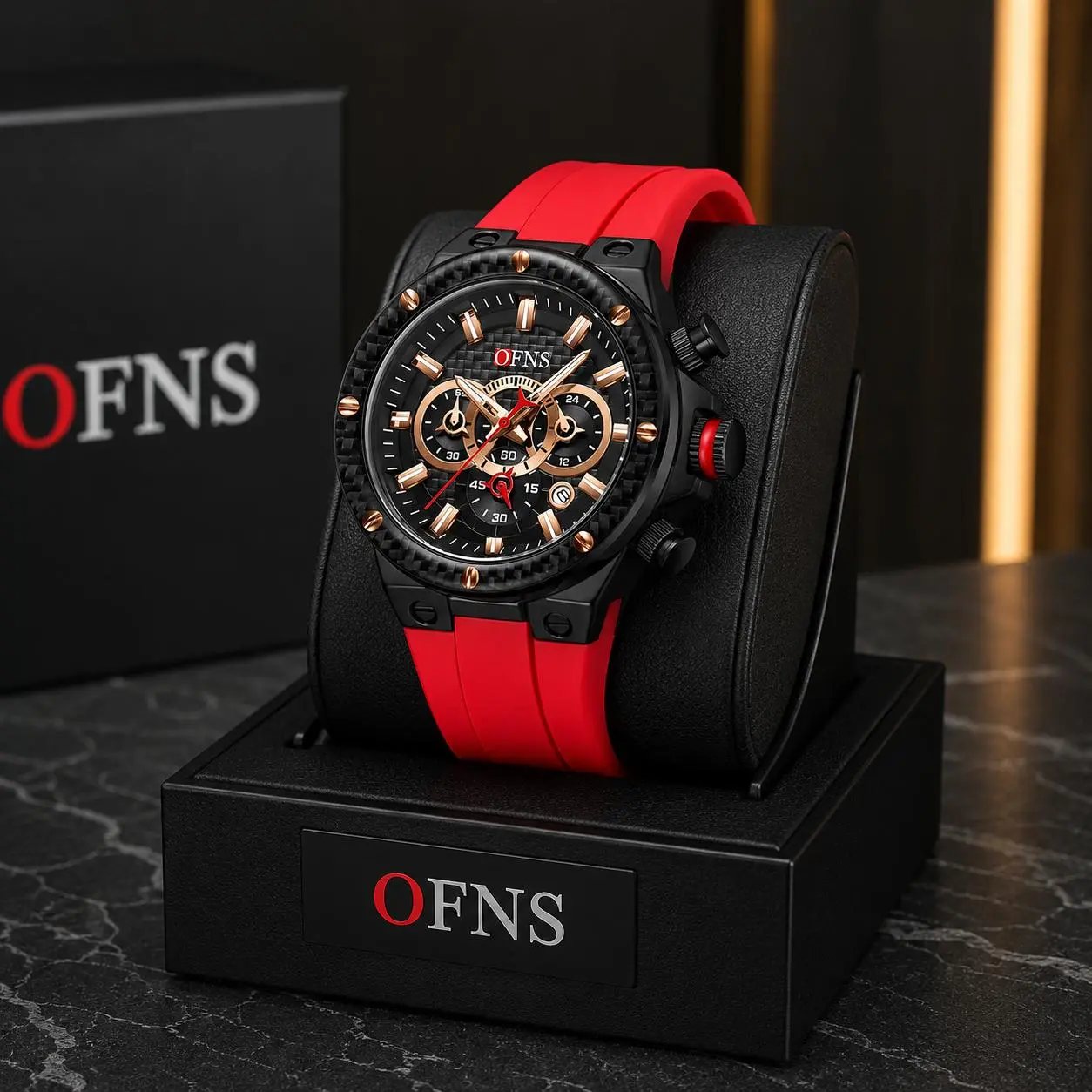 Reloj Deportivo Hombre Ofns con Cronógrafo y Correa de Silicona - Resalta tu estilo masculino con comodidad en cada actividad diaria