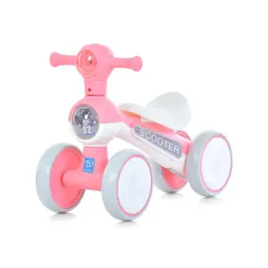 Triciclo infantil de 4 ruedas con luces y música para equilibrio - Estimula la coordinación motriz temprana de los niños