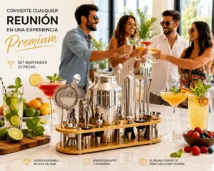 Kit Coctelero Por 23 Piezas en Acero