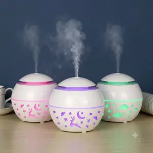 Humidificador ultrasónico y difusor de aromas LED USB - Purifica el aire y mejora tu descanso nocturno