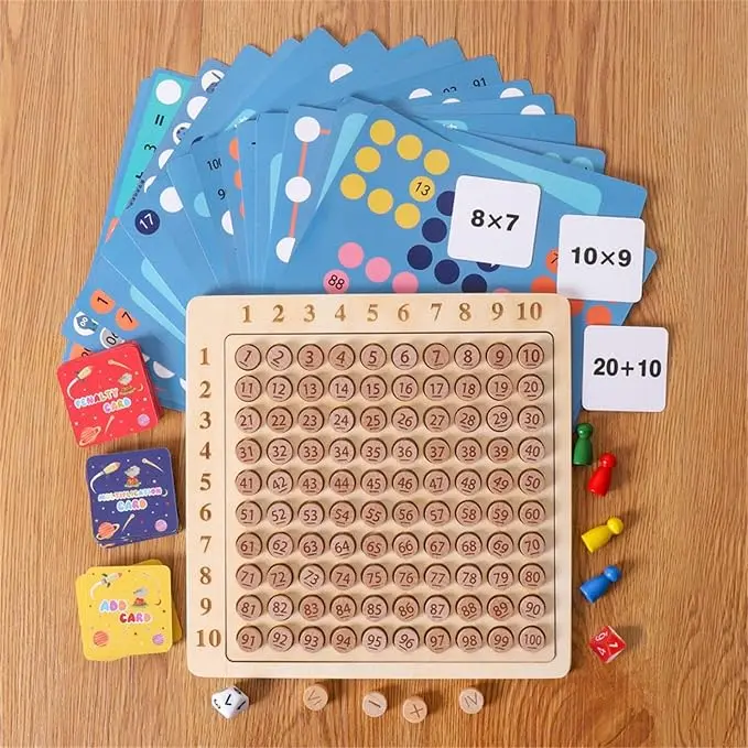 Tablero de madera Montessori para aprender multiplicar - Facilita el aprendizaje matemático infantil visual - Imagen 2