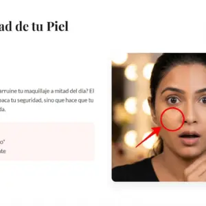 Rostro con piel brillante y poros visibles frente a piel con acabado mate tras aplicar polvo prensado matificante Chanlanva Professional.