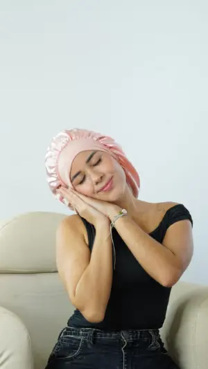 Set x3 Gorro Antifrizz de Satín para Cabello Rizado - Reduce la Fricción Nocturna y Mantiene la Hidratación Natural