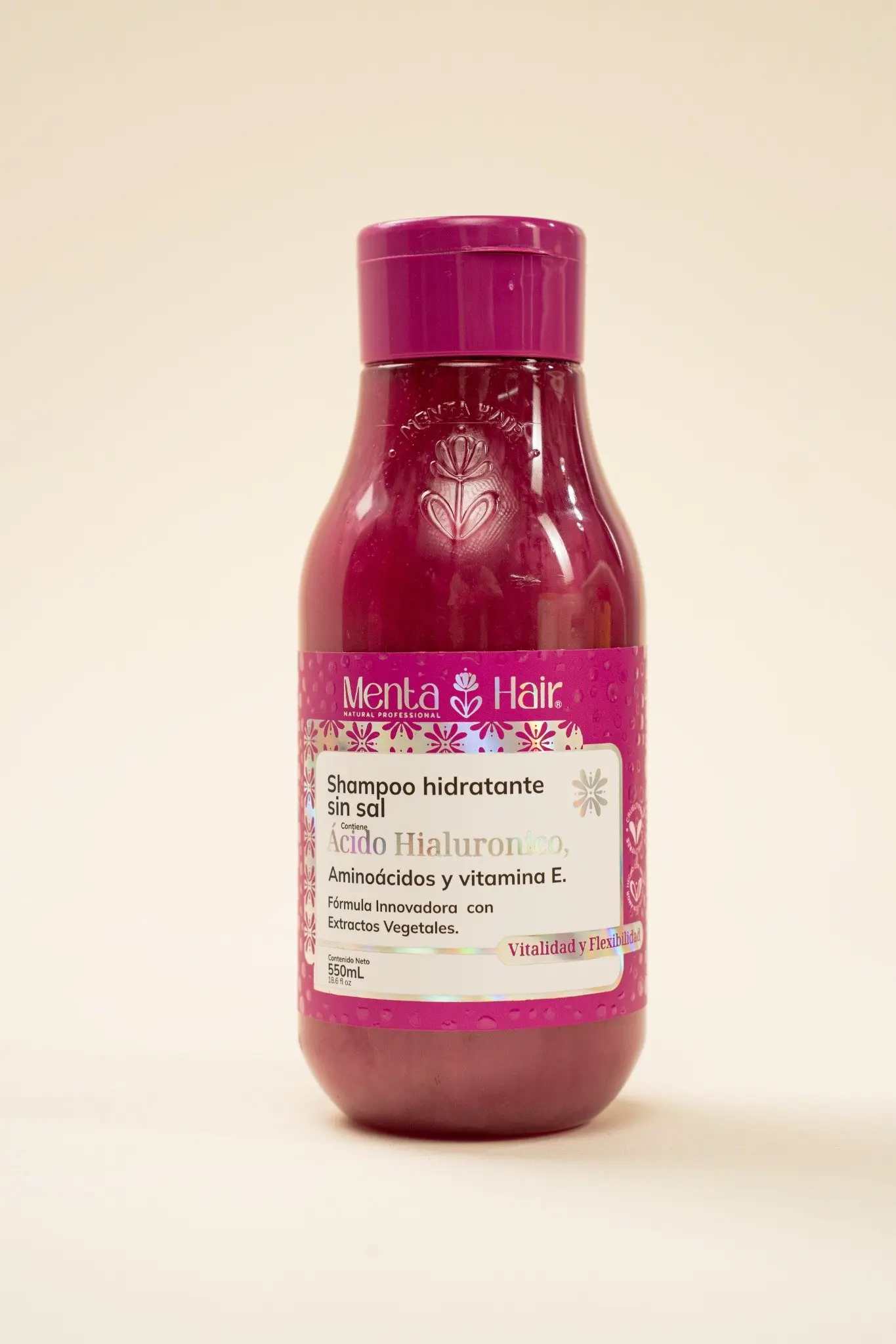 Shampoo hidratante con ácido hialurónico sin sal - Restaura la suavidad y controla el frizz del cabello seco