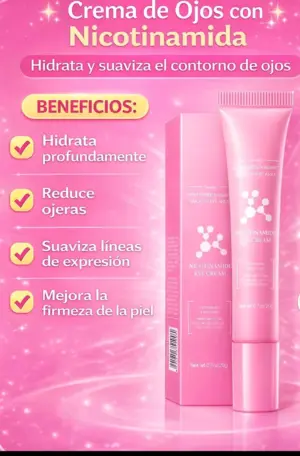 Crema Contorno de Ojos con Niacinamida y Acido Hialuronico - Hidrata profundamente y reduce las lineas de expresion