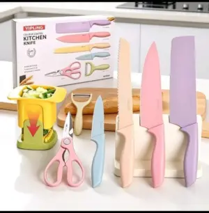 Set x2 Combo de Cuchillos y Cortador de Papas de Acero Inoxidable - Prepara tus alimentos diarios con precisión
