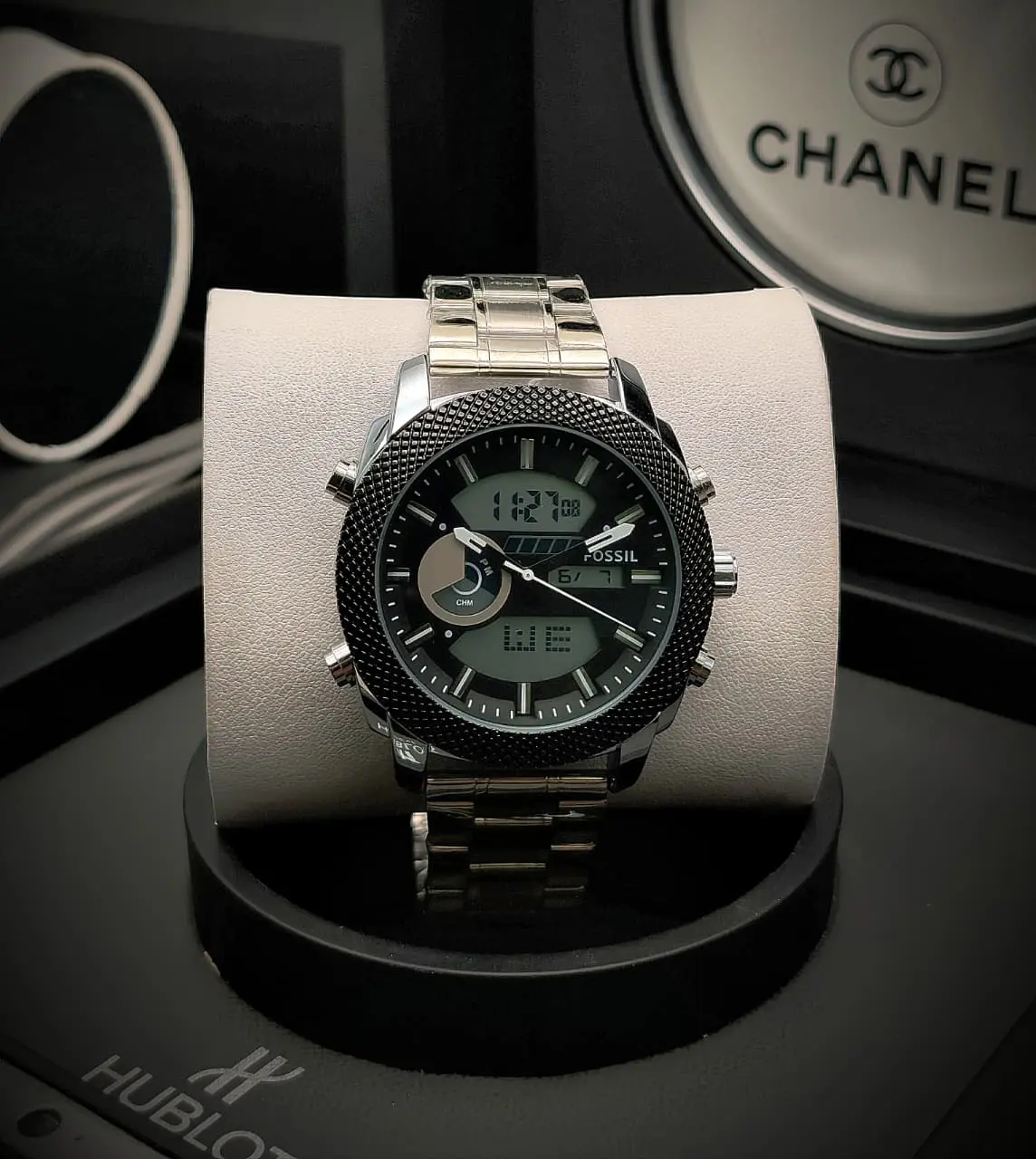 Reloj Fossil Doble Hora en Acero