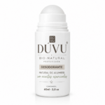 Desodorante natural roll-on Dúvu en envase blanco de 60 ml con tapa esférica, formulado con alumbre y aceites esenciales.