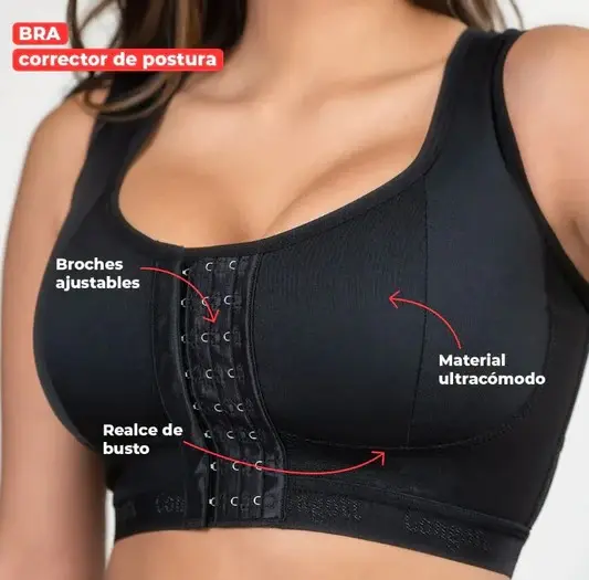 Sujetador Corrector de Postura con Realce y Soporte Ergonómico - Alivia la tensión en espalda y hombros durante todo el día