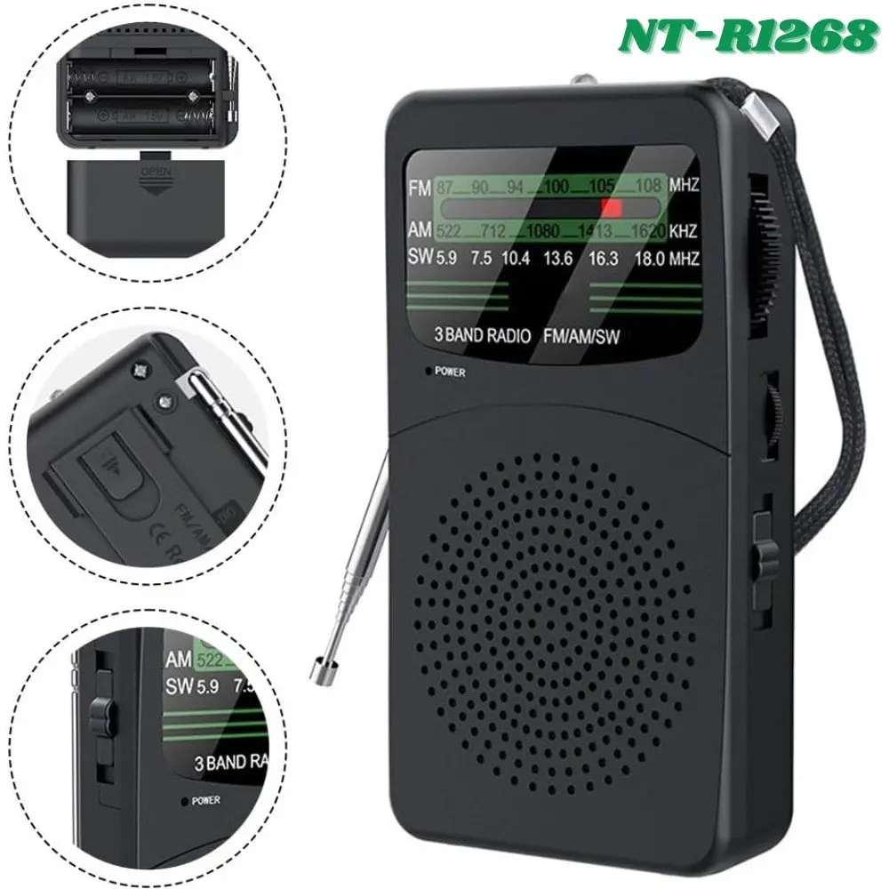 Radio de bolsillo transistor AM FM SW con linterna LED - Mantente siempre informado durante emergencias y campamentos al aire libre