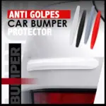 Protector de parachoques con textura aplicado en auto, disponible en colores blanco, negro, gris y rojo para prevenir golpes y rayones.