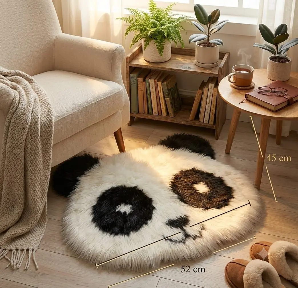 Tapete Decorativo Peludo de Panda - Imagen 4