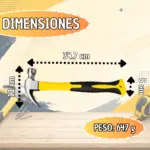 Martillo de uña de acero forjado con mango ergonómico - facilita reparaciones y trabajos de carpintería con máxima precisión - Imagen 6