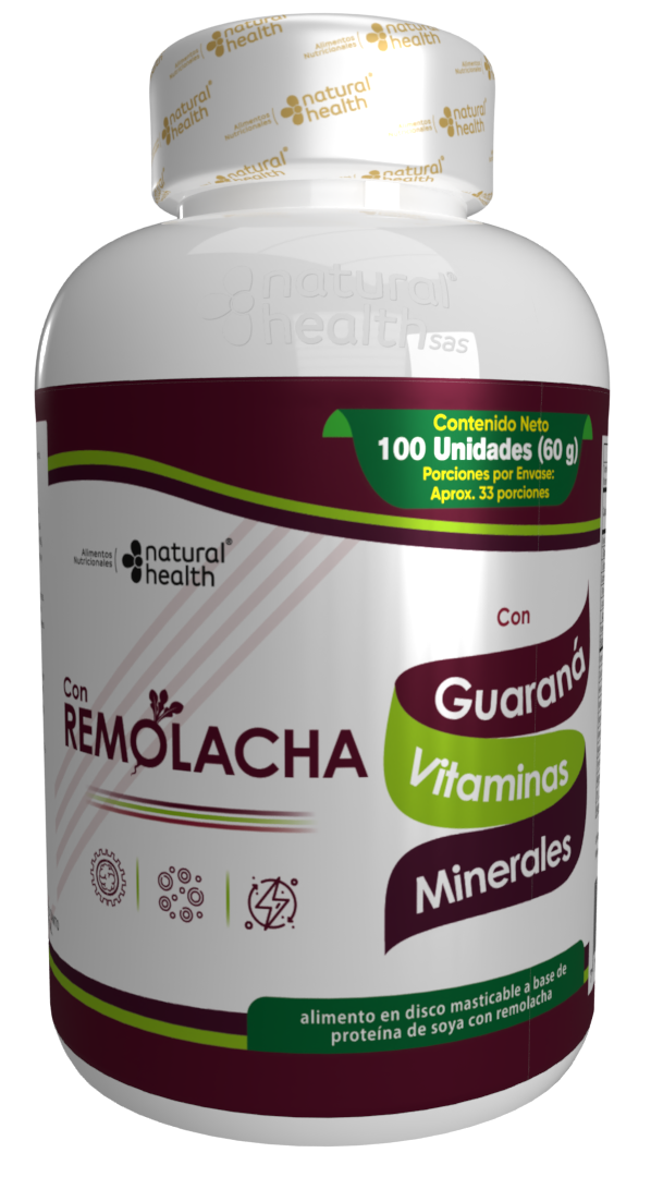Suplemento de Remolacha con Guaraná en Discos Masticables - Aumenta tu energía diaria y mejora la resistencia física