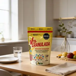 Alimento granulado de avena sabor vainilla con vitaminas y fibra 1000g - Nutre tu desayuno familiar diario con energía y bienestar