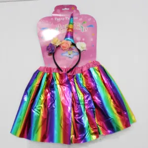 Set x2 Disfraz de tutú con diadema de unicornio para niñas - Brilla con magia y color en cada celebración infantil