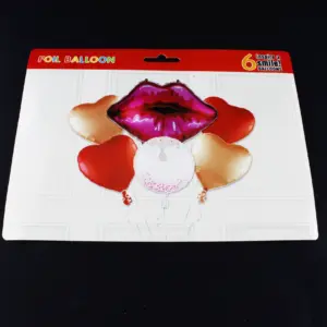 Set de Globos Beso  y Corazon X6 Pcs