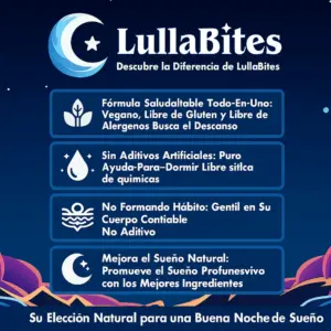 Lullabites Gummies gomitas de magnesio y 5-HTP sin melotonina - Ayudan a relajar el cuerpo para lograr un descanso natural