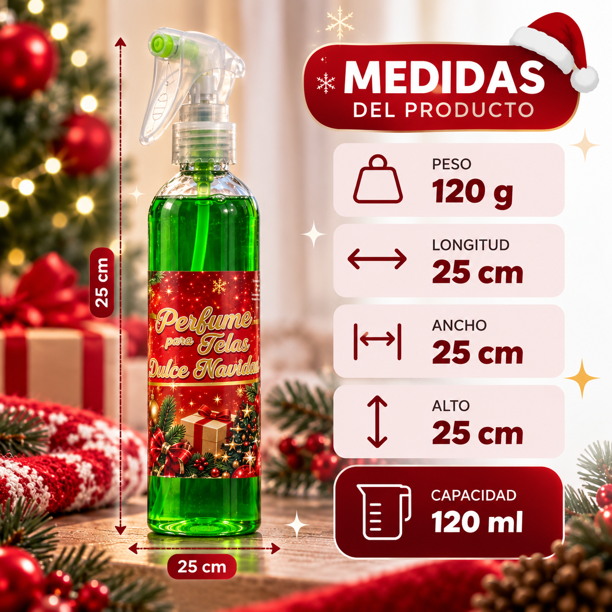 Perfume de Telas - Dulce Navidad 120Ml - Imagen 2