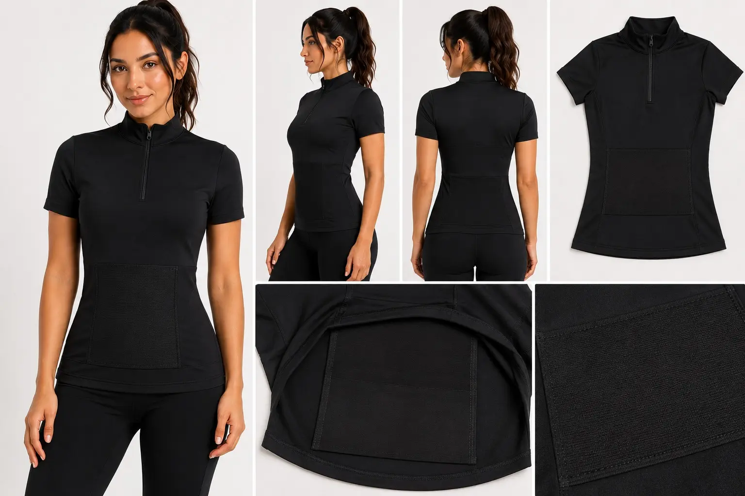 Camiseta moldeadora deportiva de cuello alto con control abdominal - estilizas tu figura y mejoras tu postura durante los entrenamientos diarios