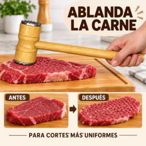 Set x2 Martillo de Cocina Ablandador de Carne y Aplanador de Filetes - Logra cortes tiernos y una cocción uniforme rápidamente