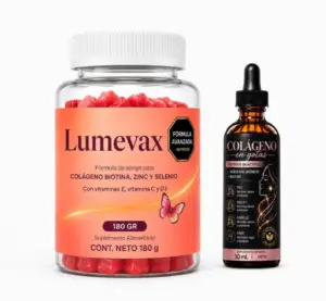 Set x2 Dúo Lumevax Gomitas y Colágeno Líquido con Biotina - Fortalece tu piel cabello y uñas diariamente