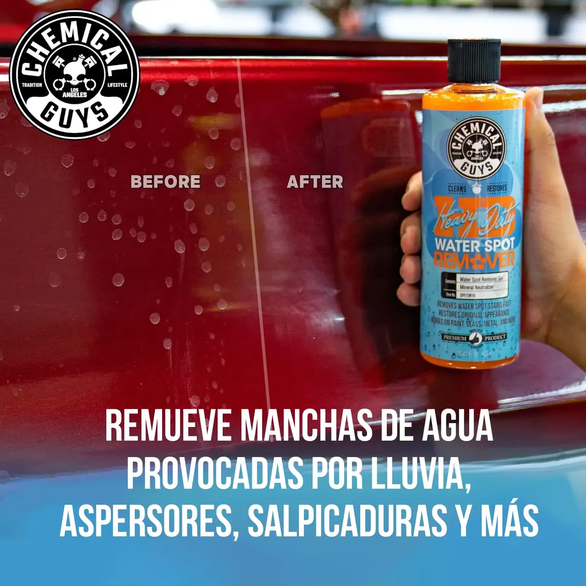 Removedor de Manchas de Agua en Gel para Autos y Cristales - Elimina depósitos minerales y recupera el brillo original de las superficies
