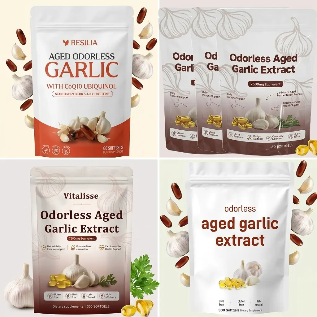 Extracto de Ajo 100 Softgels Sin Olor Ni Acidez - Protege tu sistema cardiovascular y mejora la circulacion