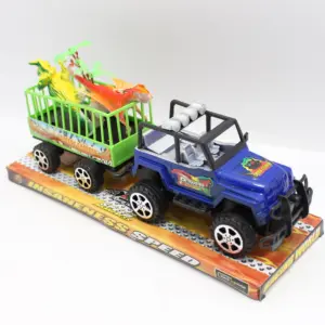 Set x2 Carro Jeep con Remolque de Dinosaurios para Niños - Estimula el juego imaginativo mediante expediciones prehistóricas