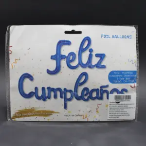 Set x4 Globo Metalizado Feliz Cumpleaños Cursivo - Decora tus eventos con estilo elegante y moderno en minutos
