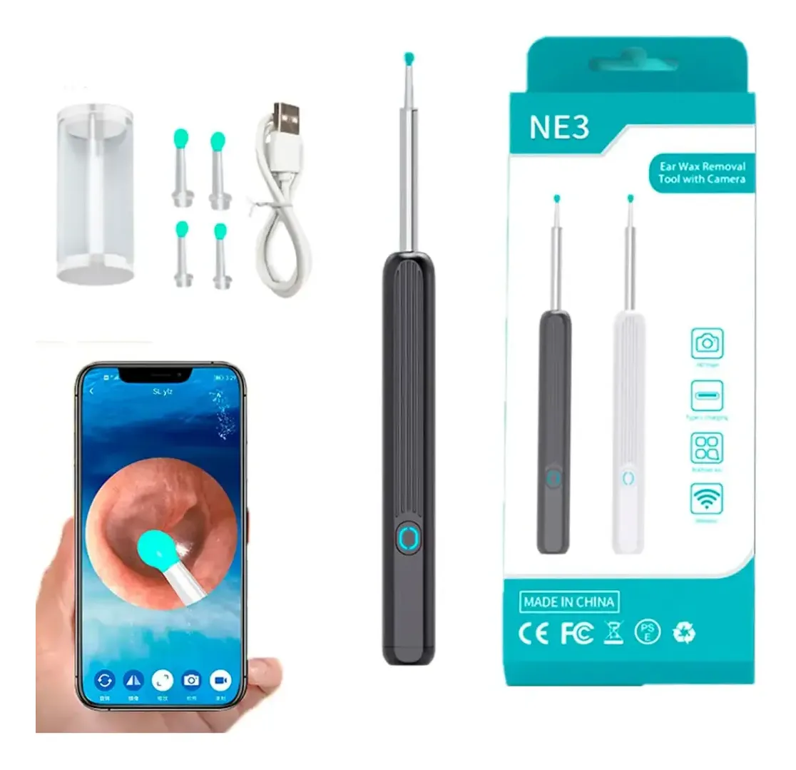 Otoscopio Digital WiFi con Cámara HD para Inspección Auditiva - Visualice el interior del oído en tiempo real desde su celular