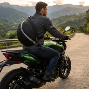 Mochila tula portacasco expandible para moto LAVEF - transporta tu casco seguro y protege contra rayones