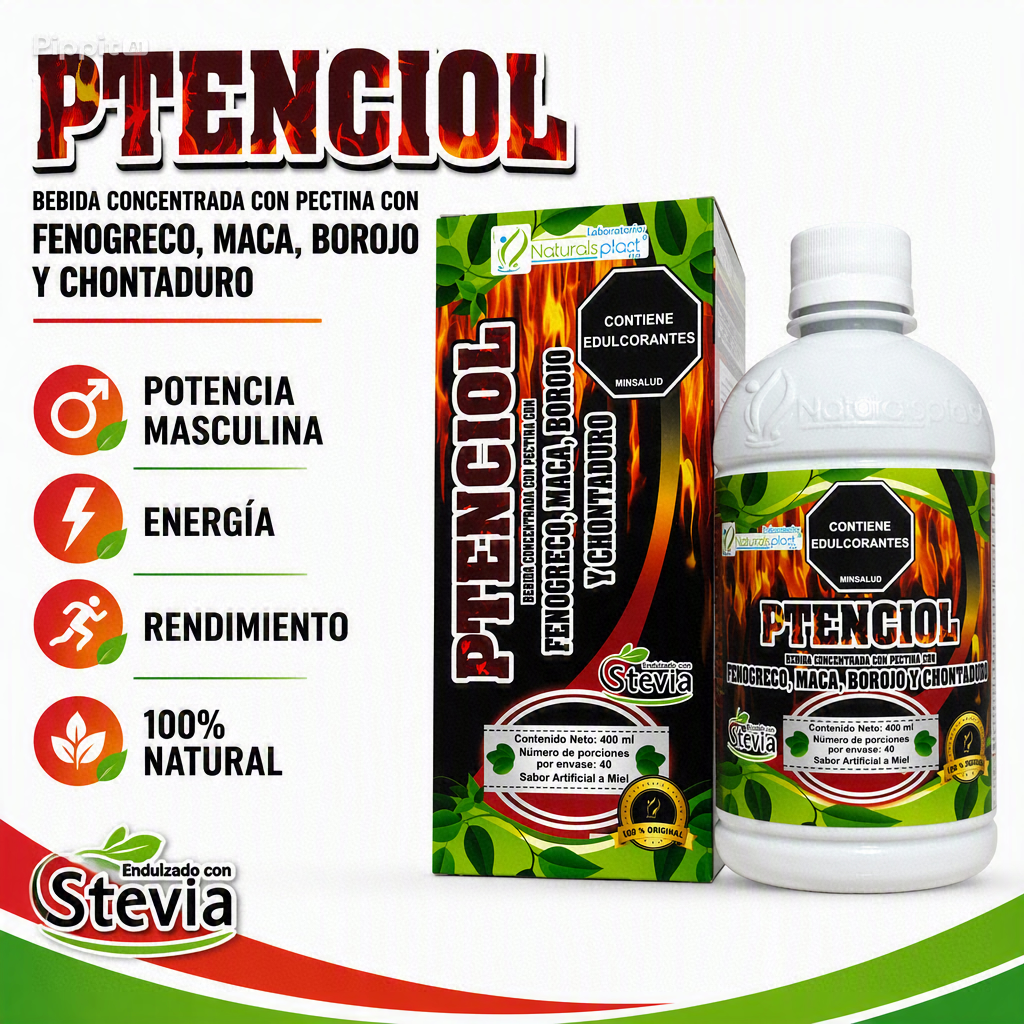 Potenciol Jarabe de Maca Borojó y Chontaduro 400 ml - Aumenta tu energía y vitalidad masculina diariamente